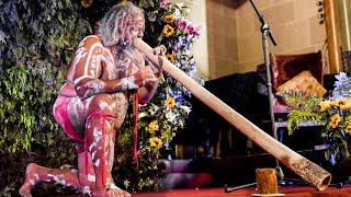 Traditional Aboriginal Didgeridoo Creation Song  Lewis Burns  Heart amp Mind Festival didgeridoo [upl. by Ineslta]