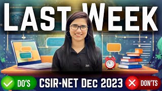 CSIR NET Last week preparation  Preparation strategy for csir net chemical science  J Chemistry [upl. by Gnoht]