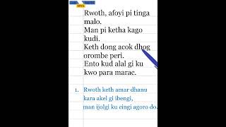 Rwoth afoyi pi tinga malo short catholicchoir alurcatholicsongs [upl. by Yadseut]