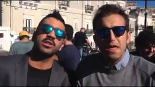 Pio e Amedeo chiamano i foggiani in piazza per una scena del film [upl. by Ajnin402]