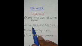 Autocracy english grammar vocabulary ssc oneword sscmts english ntpc upscexam iasexam [upl. by Eldwin]