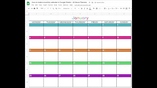 How to make a monthly calendar printable in Google Sheets [upl. by Aneetsirhc]