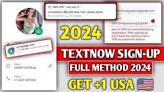 Textnow sign up problem 2024  How to create fake whatsapp 2024  How to create textnow account 2024 [upl. by Ferd]