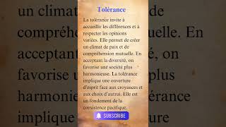 définition de la Tolérance definitions speakfrenchfluently boostyourfrench french [upl. by Nij829]