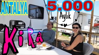 KARAVAN PARK DENİZE SIFIR AYLIK KİRA 5000 TL ANTALYA karavan karavandayaşam karavankampıcamper [upl. by Ymeon]