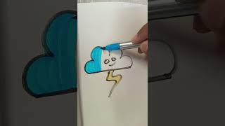 Easy drawing of clouds 🌨️clouds falakkunjactivity easydrawing shortvideo shorts shortsfeed [upl. by Nue776]