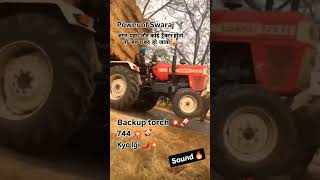 Swaraj 744 xt pulling fully loaded trolly automobile farmequipment swaraj [upl. by Ahsiyk]