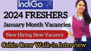 VACANCY 2024  Indigo Airline Cabin Crew Walkin Interview  New Year New Vacancy [upl. by Eirehc]