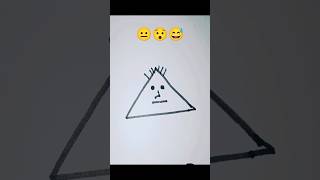 😐😯😅 triangle face drawing shorts [upl. by Yllah]