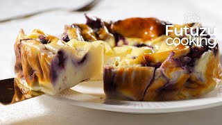 Easy Yogurt cake recipe 4 ingredients  No added sugar No Oil No Flour Blueberry Yogurt Cake ASMR [upl. by Freud]