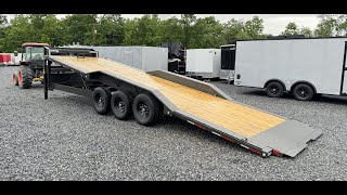 Maxxd 102x28 T8X Gooseneck Wide Body Power Tilt Equipment Trailer 21000 GVW T8X10226G21 [upl. by Morton]