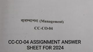 CCCO04 ASSIGNMENT ANSWER SHEET FOR 2024 NSOU ASSIGNMENT [upl. by Ennaitsirk]