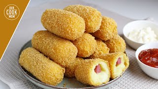 POTATO CROQUETTES Recipe Sausage and Cheese  Pratik PATATES KROKET Tarifi Sosisli ve Kaşarlı [upl. by Debbee96]