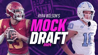 2024 NFL Mock Draft Commanders TRADE UP to No 1 overall for Caleb Williams  CBS Sports [upl. by Aksoyn]