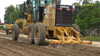 Motor Grader Ripping Road With Bulldozer [upl. by Noivad]