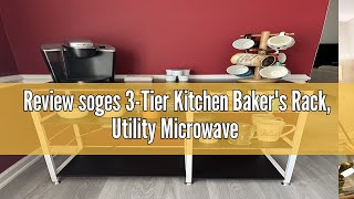 Review soges 3Tier Kitchen Bakers Rack Utility Microwave Oven Stand with Storage Coffee Bar Stat [upl. by Karas]