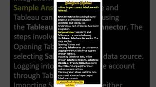 How do you connect Salesforce with Tableau  interview [upl. by Sivle829]