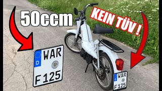 “Mofa” mit GROßEM MotorradKENNZEICHEN   2024 Freiwillige Zulassung  Peugeot Vogue [upl. by Ylerebmik898]