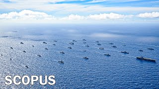 Dozens of ships maneuvering  RIMPAC 2024 [upl. by Tripp753]