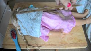 How to Straighten Julies Braid  American Girl Doll tutorial [upl. by Ominoreg]