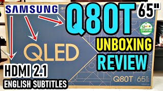 SAMSUNG Q80T Smart TV QLED UNBOXING REVIEW  Tiene HDMI 21 para 120Hz en 4K  English Subtitles [upl. by Alidus]