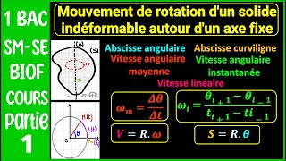 Partie 1 Mouvement de rotation dun solide indéformable autour dun axe fixe  Cours 1  1BACBIOF [upl. by Bushore279]