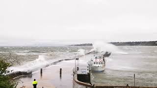 Huge Waves Exploding on Mornington Pier [upl. by Philina745]