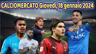 CALCIOMERCATO Giovedì 18 gennaio 2024 [upl. by Ienttirb]