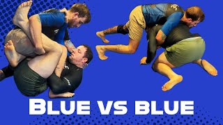 145 lb Blue Belt vs 225 lb Blue Belt RNC from the crucifix finish [upl. by Pigeon]