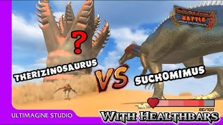 Suchomimus vs Therizinosaurus with health bars [upl. by Bartlet]