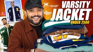 Best Budget VARSITYBOMBER JACKETS for Winter Men 🔥 Myntra Jacket Haul Review 2024  ONE CHANCE [upl. by Ahsrav]