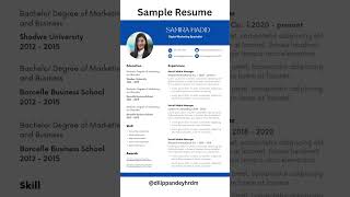 Sample Resume for Digital Marketing Professional  How to write resume resume cv [upl. by Hplodnar774]