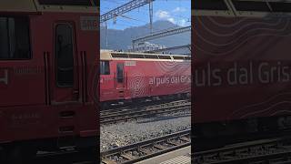 Rhb Ge 44 III 645 einfahrt Landquart train trainspotting zug rhb [upl. by Ahsillek]