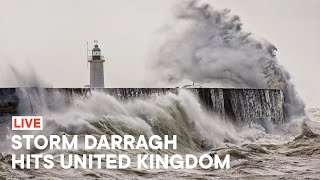 Storm Darragh Live  Along the United Kingdom Coast [upl. by Eizzil]