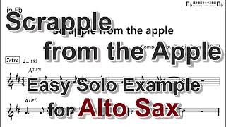 Scrapple from the apple  Easy Solo Example for Alto Sax [upl. by Cuhp]