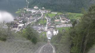 The funicular railway at the salt mine in Hallstatt [upl. by Nnayr]