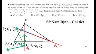 Sở Nam Định 2024 Trong không gian Oxyz cho tam giác ABC với A111 BxByBzB Đường cao kẻ [upl. by Siocnarf139]