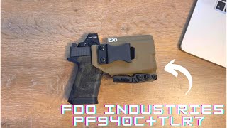 FDO Industries IWB Kydex Holster Compatible with Polymer 80 Compact PF940C 19 23 w TLR7 Optic Cut [upl. by Notlrahc]