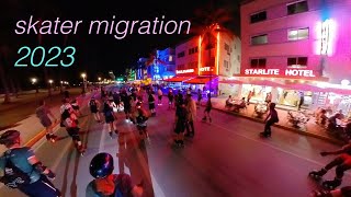 2023 Skater Migration in Miami Beach first night [upl. by Euv]