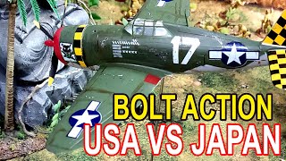 US AIRFORCE VS JAPANESE HE SPAM CAN 4 AIRSTRIKES keep the JAPANESE at BAY BOLT ACTION BATTLEREPORT [upl. by Daus582]