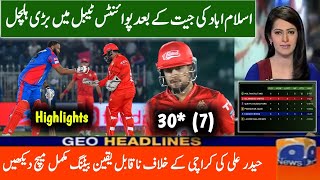 Islamabad united Vs Karachi kings PSL 2024  points table PSL 2024  Haider Ali batting PSL 2024 [upl. by Imray]