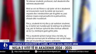 Nisja e vitit të ri akademik  Rektorja e Universitetit të Vlorës Aurela Saliaj mesazh urimi [upl. by Gare]