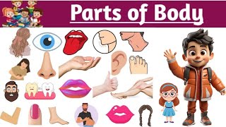 Body parts with pictures  Learn parts of body for kids  Body parts [upl. by Audley]