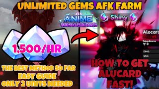 NEW METHOD How to AFK farm for gems in Anime vanguards 35000  37000 gems a Day BEST GEM FARM [upl. by Ruthi]