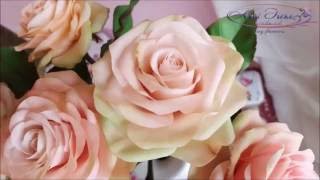 Cold porcelain rose modelling tutorial lesson review2 [upl. by Amhser]