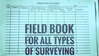 Field Book How to use field book for any surveying work In Hindi [upl. by Aronle769]