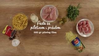 Pasta sa piletinom i pršutom  Moj Recept [upl. by Puri]