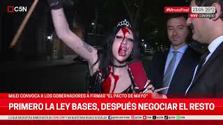 La SORPRESIVA IRRUPCIÓN de MILKY DOLLY en un MÓVIL de C5N en el CONGRESO [upl. by Ailaht]