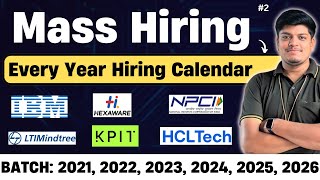 🔥Mass Hiring IBM KPIT NPCI LampT HCLTech Hexaware Calendar  BATCH 20212026 Updates  PART2 [upl. by Cantone]