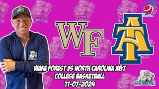 Wake Forest vs North Carolina AampT 11724 Free College Basketball Picks and Predictions  NCAAB Pic [upl. by Relyks]